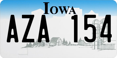 IA license plate AZA154