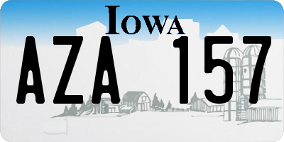 IA license plate AZA157