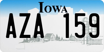 IA license plate AZA159