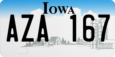IA license plate AZA167