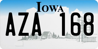 IA license plate AZA168