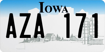 IA license plate AZA171