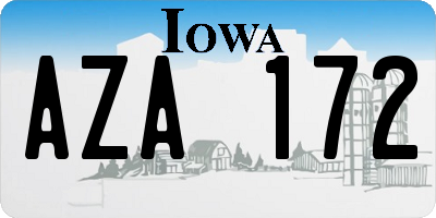 IA license plate AZA172