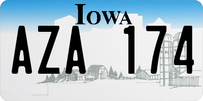 IA license plate AZA174
