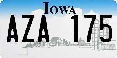 IA license plate AZA175