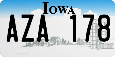 IA license plate AZA178