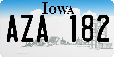 IA license plate AZA182