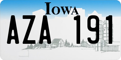 IA license plate AZA191