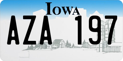 IA license plate AZA197