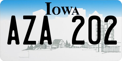 IA license plate AZA202