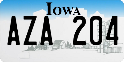 IA license plate AZA204