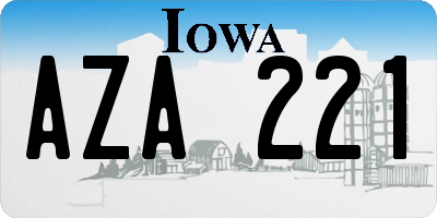 IA license plate AZA221