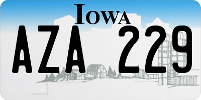 IA license plate AZA229