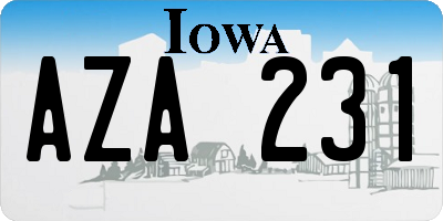 IA license plate AZA231
