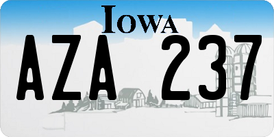 IA license plate AZA237
