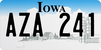 IA license plate AZA241