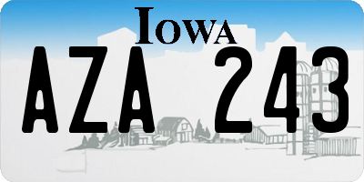 IA license plate AZA243