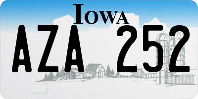 IA license plate AZA252