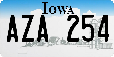 IA license plate AZA254