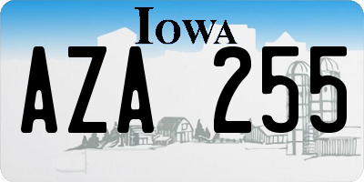 IA license plate AZA255
