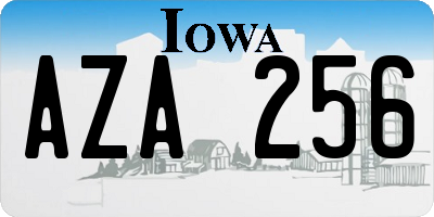 IA license plate AZA256