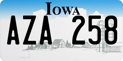 IA license plate AZA258