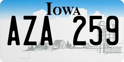 IA license plate AZA259