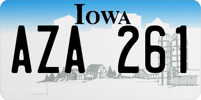 IA license plate AZA261