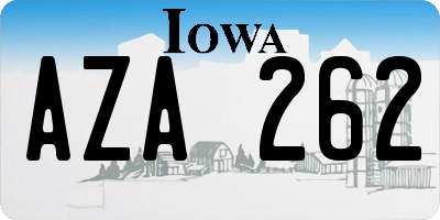 IA license plate AZA262