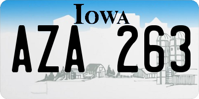 IA license plate AZA263
