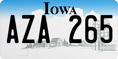IA license plate AZA265