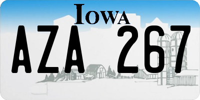 IA license plate AZA267