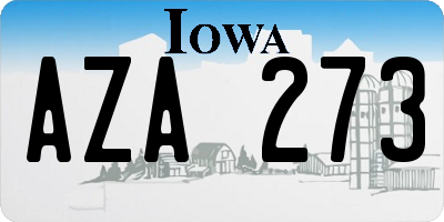 IA license plate AZA273