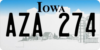 IA license plate AZA274