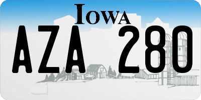 IA license plate AZA280