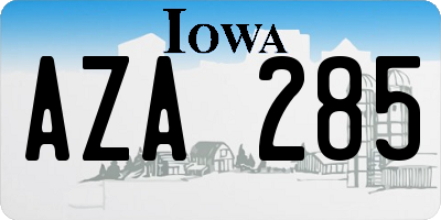 IA license plate AZA285