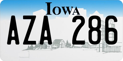 IA license plate AZA286