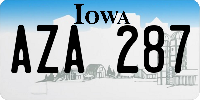 IA license plate AZA287