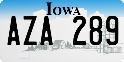 IA license plate AZA289
