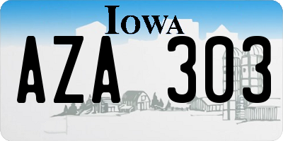 IA license plate AZA303