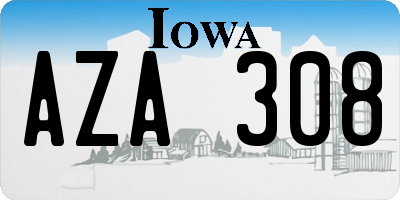 IA license plate AZA308