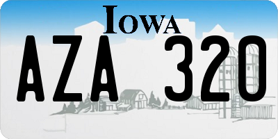 IA license plate AZA320
