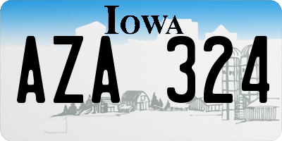 IA license plate AZA324