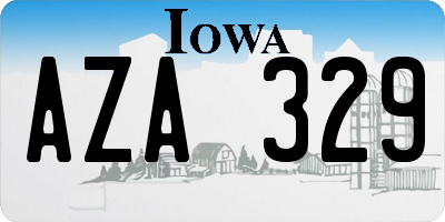 IA license plate AZA329