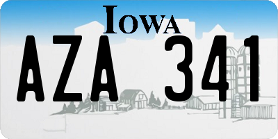 IA license plate AZA341