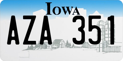 IA license plate AZA351