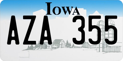 IA license plate AZA355