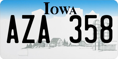 IA license plate AZA358