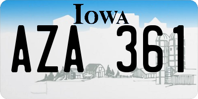 IA license plate AZA361