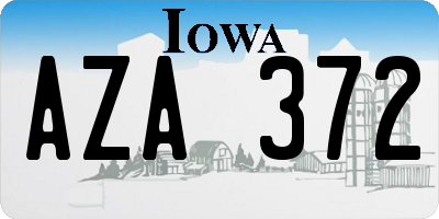 IA license plate AZA372
